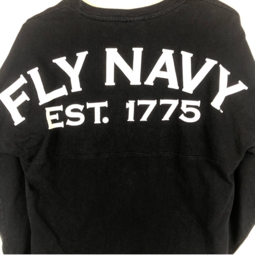 SPIRIT JERSEY UNISEX XL “FLY NAVY EST. 1775” LONG SLEEVE TEE T SHIRT Navy Blue